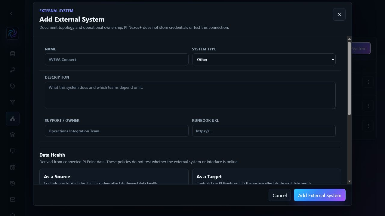 Add External System dialog