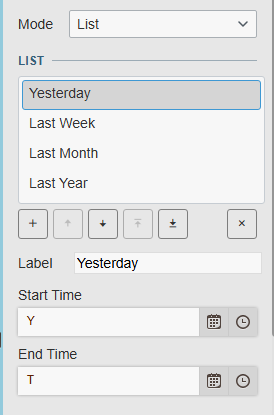 DateTime Picker+ - The named list of ranges