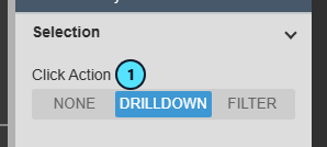 Selection group with Click Action set to Drilldown