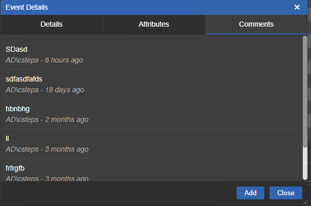 Events Table+ - Event Details Window