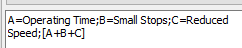 Example formulas used for waterfall data