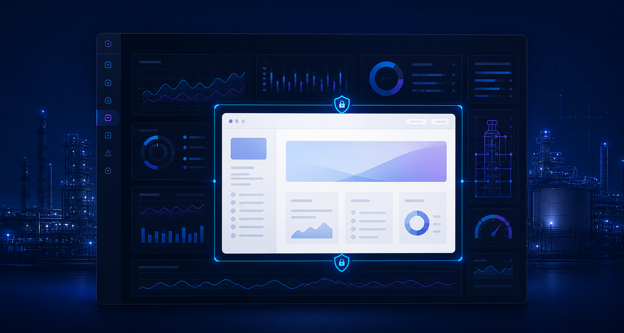 PI Vision Web View+ showing a secure embedded web page inside an operational dashboard