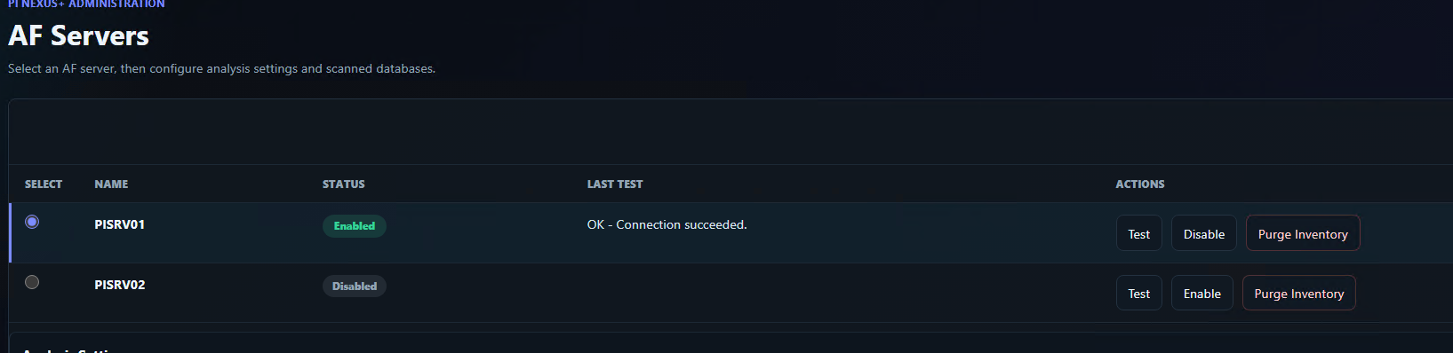 AF server targets