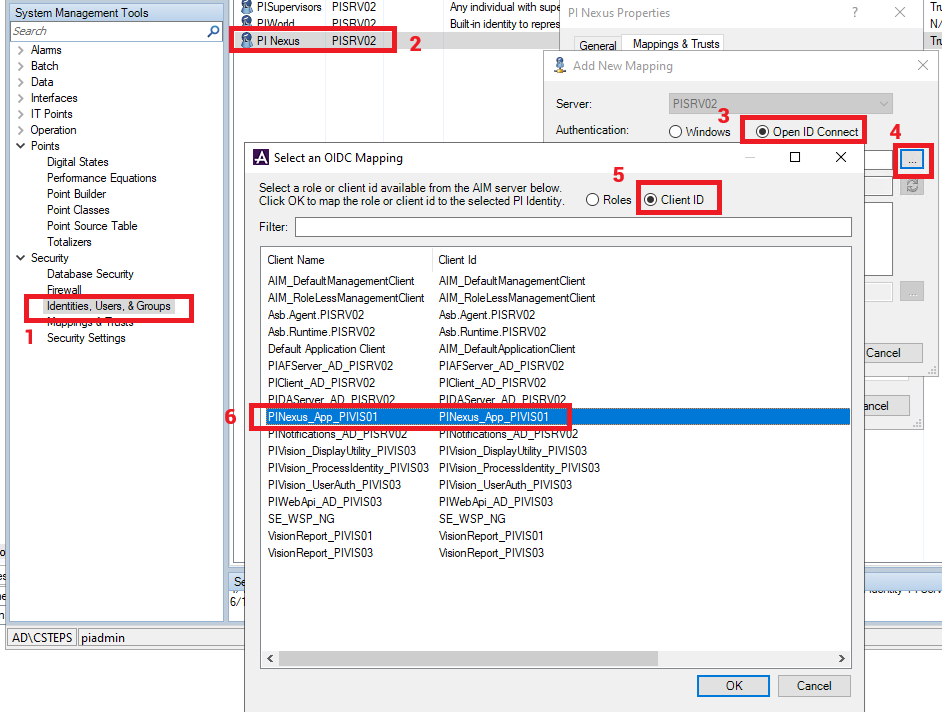 AVEVA Identity Manager client registration