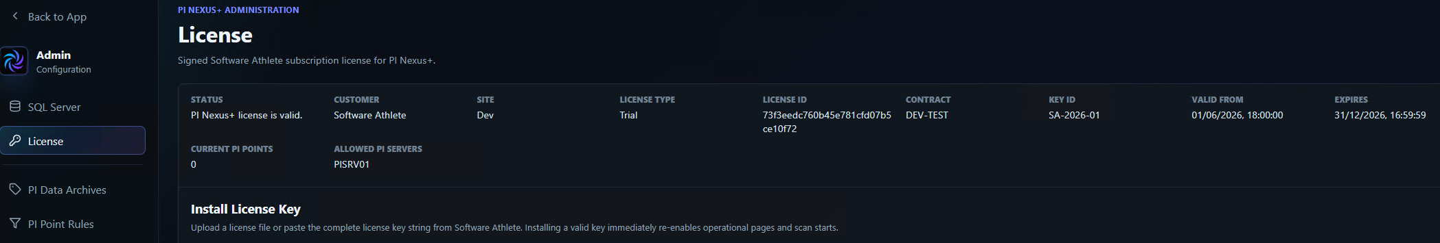 License configuration