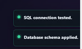 Database schema applied