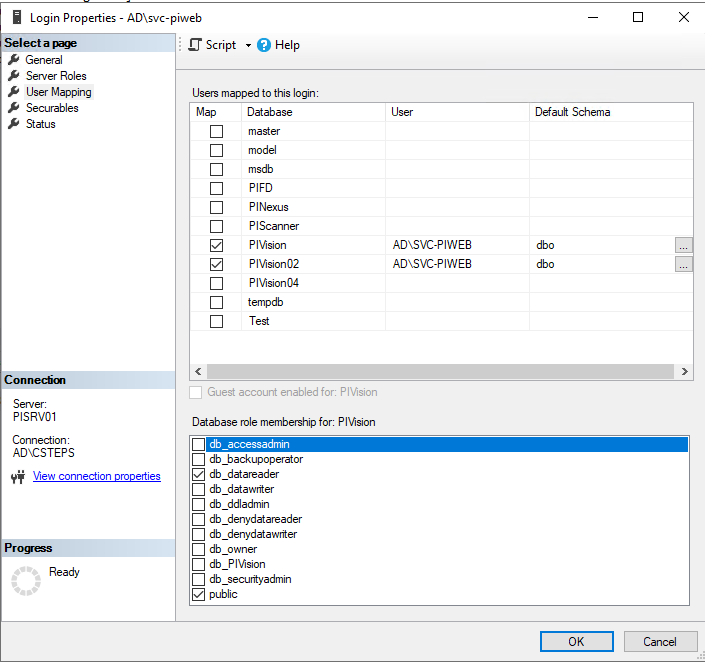 SQL Server login database permissions