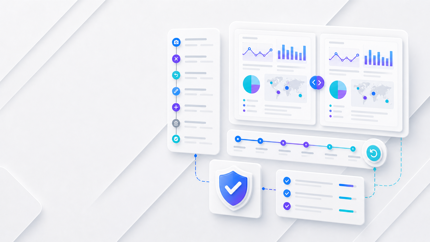 Illustration of PI Vision display history, comparison, validation, and rollback workflows