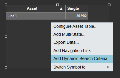 Asset Comparison Table+ - Configuring selectable Assets