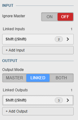 Filtering configuration with Linked input and output mappings