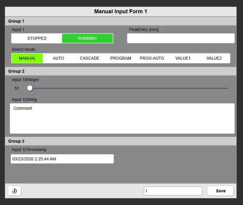 Manual Input Form+