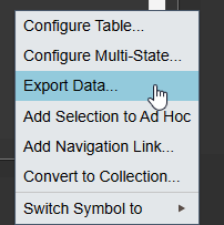 Time Series Table+ - Exporting Data