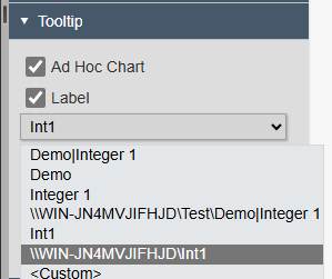 Value+ tooltip label setting